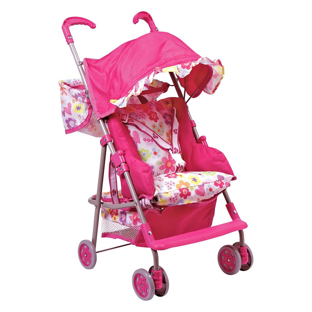 Adora 3-in-1 Baby Doll Stroller, Car Seat & Backpack Carrier - Convertible Toy for Girls Age 3+ Years - Pink (217602) | Pretend Play, Travel Companion & Nursery Role Play Accessory