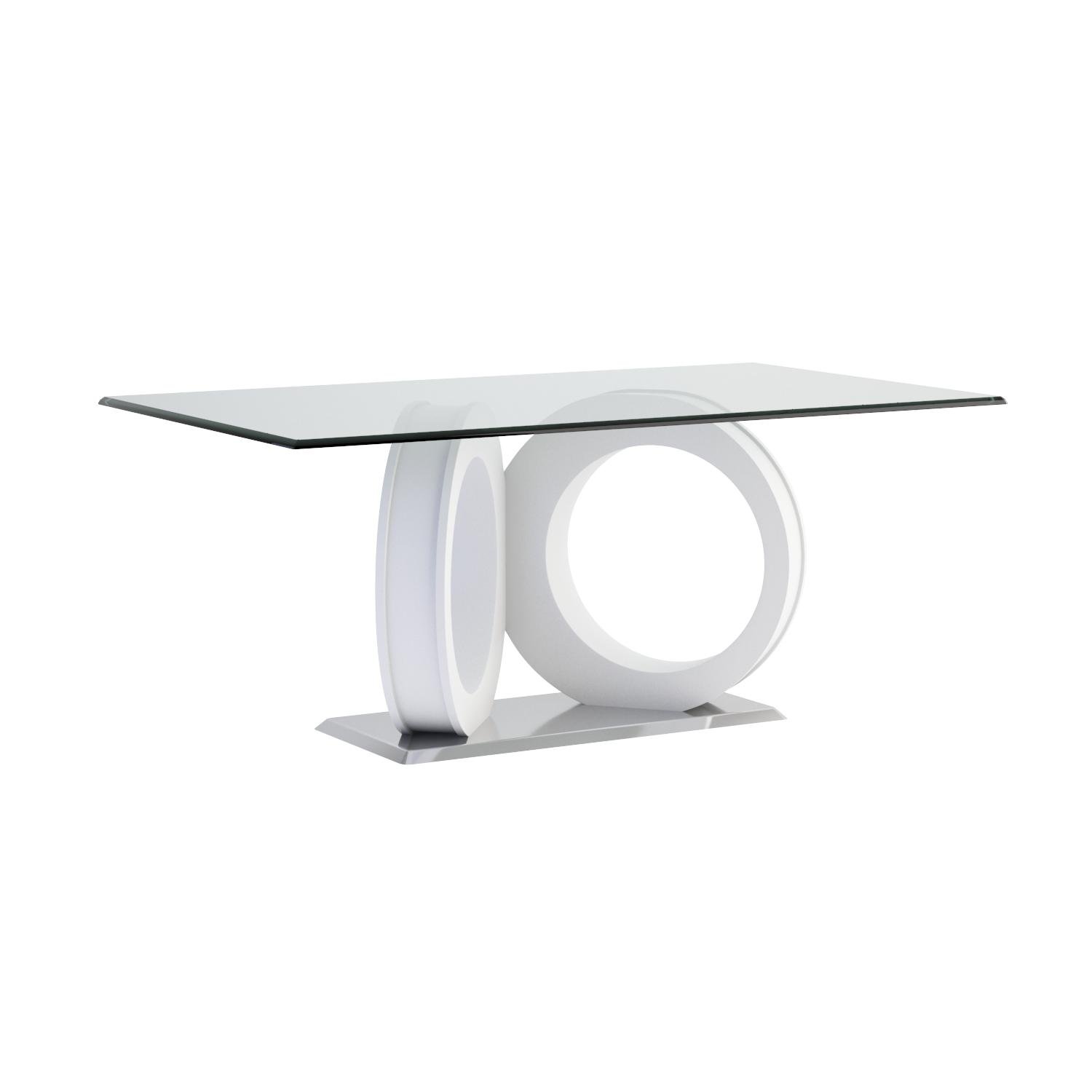 Modern White Dining Table for Home & Restaurant - Solid Wood Global Furniture for Kitchen, Dining Room & Outdoor Patio