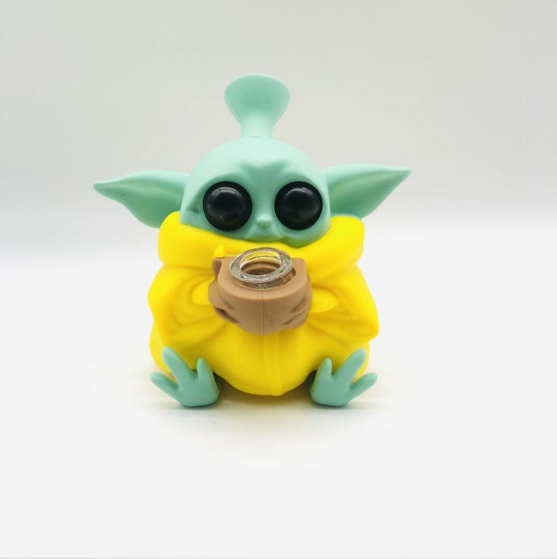 Premium Silicone Yoda Smoking Pipe - Cute Alien Design Hand Pipe for Tobacco & Herbs | Portable, Durable & Easy to Clean | Perfect for Home Use, Travel & Gifts