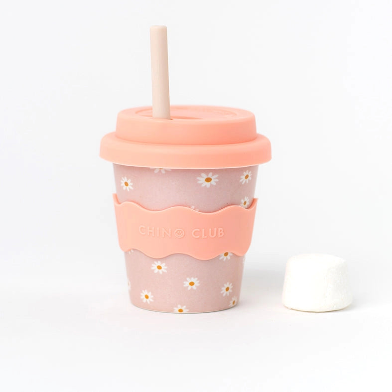 Pink Daisy Babyccino Cup - 120ml Ceramic Baby Coffee Mug for Toddlers - Perfect for Pretend Play, Tea Parties & First Sips