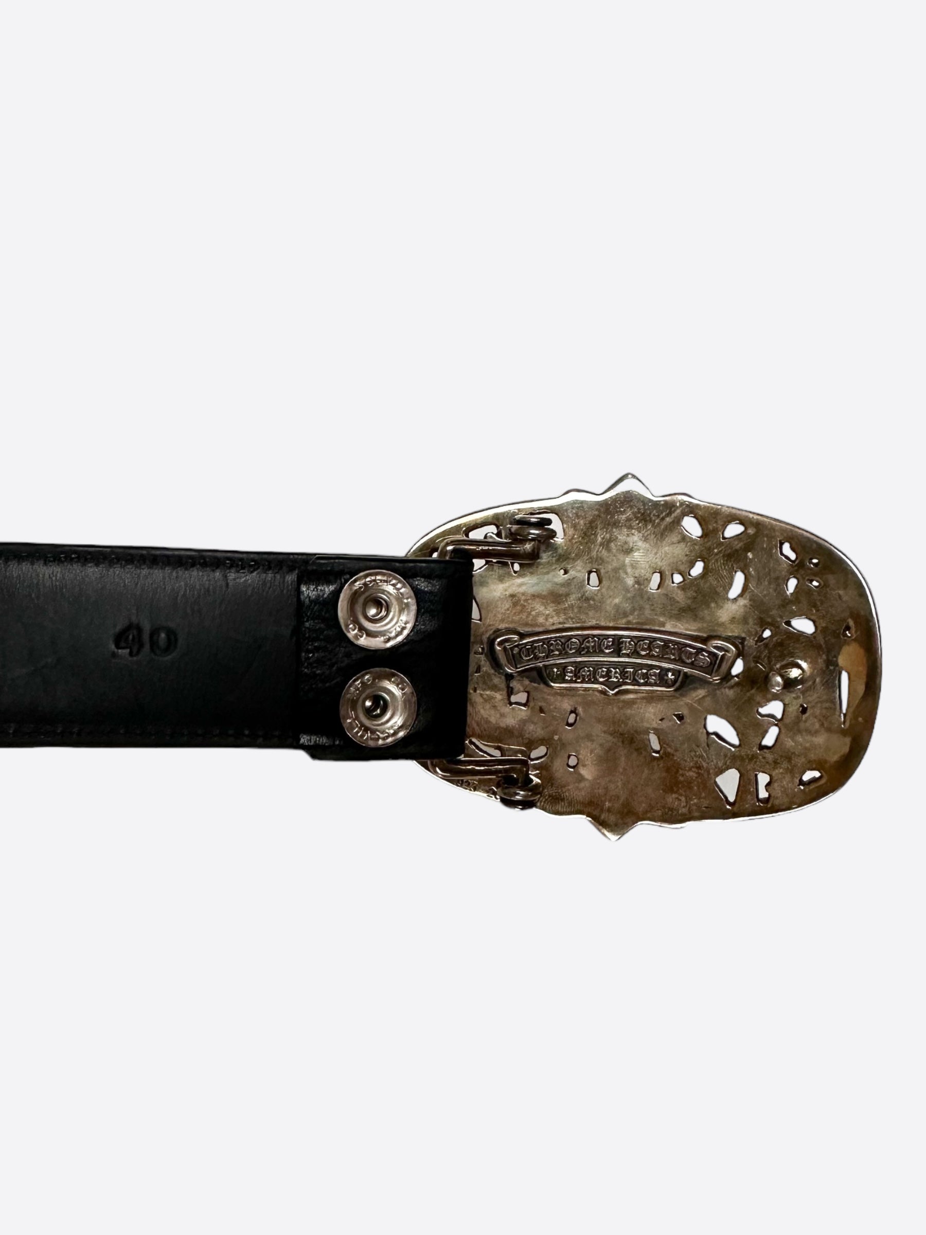 Chrome Hearts Black & Red Cross Patch Cemetery Belt - Gothic Punk Fashion Accessory for Men & Women | Perfect for Concerts, Parties, and Streetwear Outfits