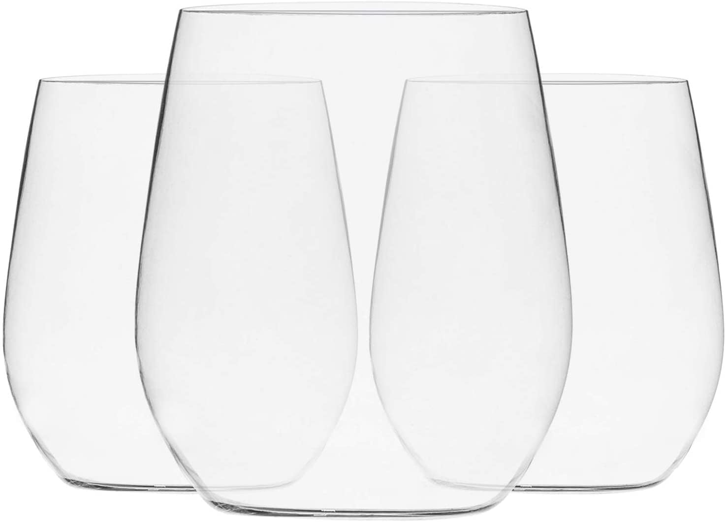 Munfix 48 Pack Plastic Stemless Wine Glasses - 12 Oz Clear Disposable Shatterproof Cups, BPA-Free & Recyclable - Perfect for Parties, Weddings, and Outdoor Events