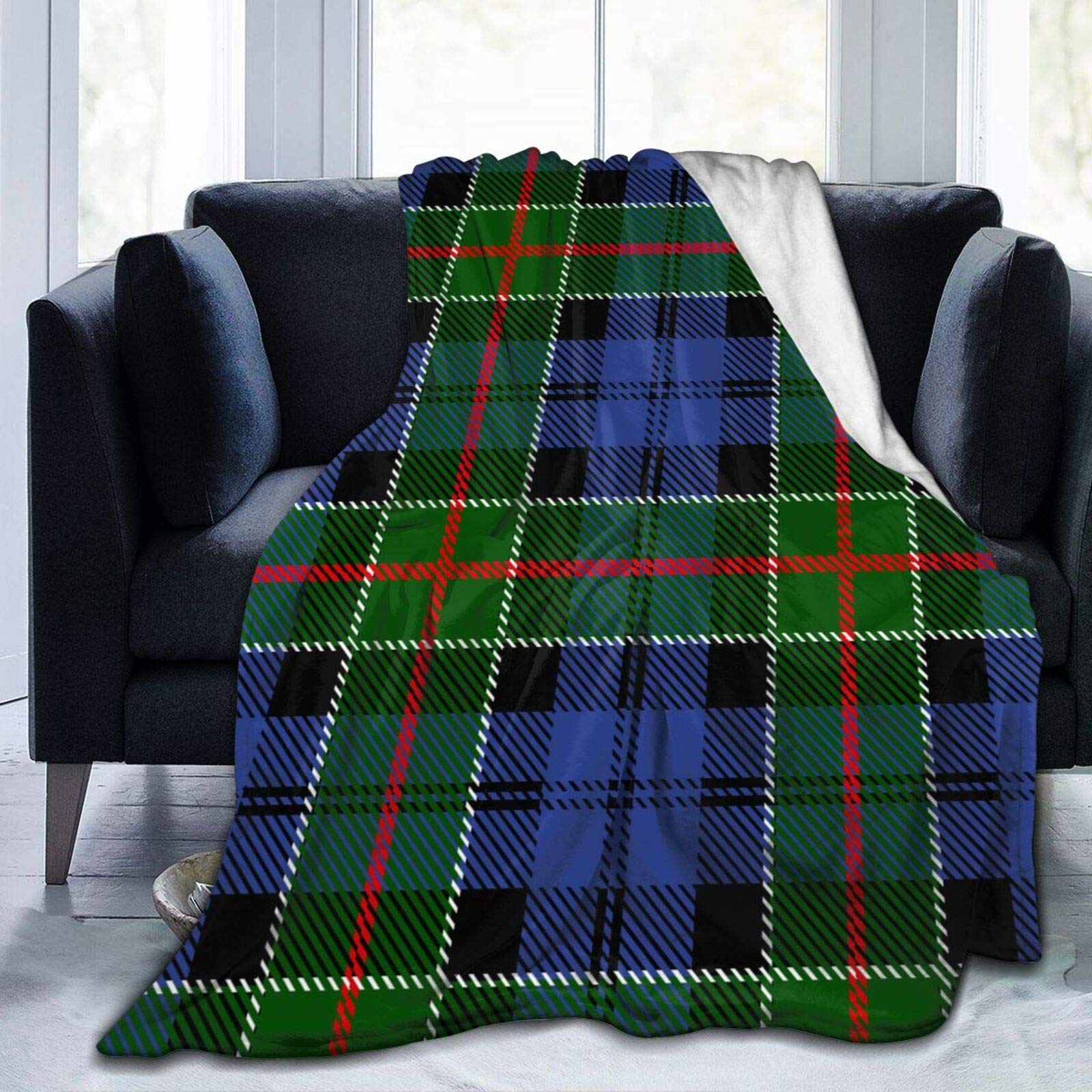Clan Colquhoun Tartan Throw Blanket - Ultra Soft Flannel Blanket for Bed, Sofa & Couch | Warm Scottish Plaid Blanket for Home Decor, Winter Nights & Cozy Living Room