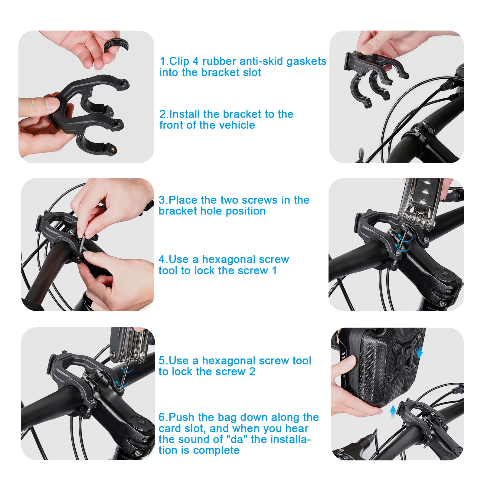 **Waterproof EVA Hard Shell Scooter Handlebar Bag - Bike Frame Storage Bag for Cycling & Commuting (Black) - Perfect for Outdoor Adventures & Daily Rides**