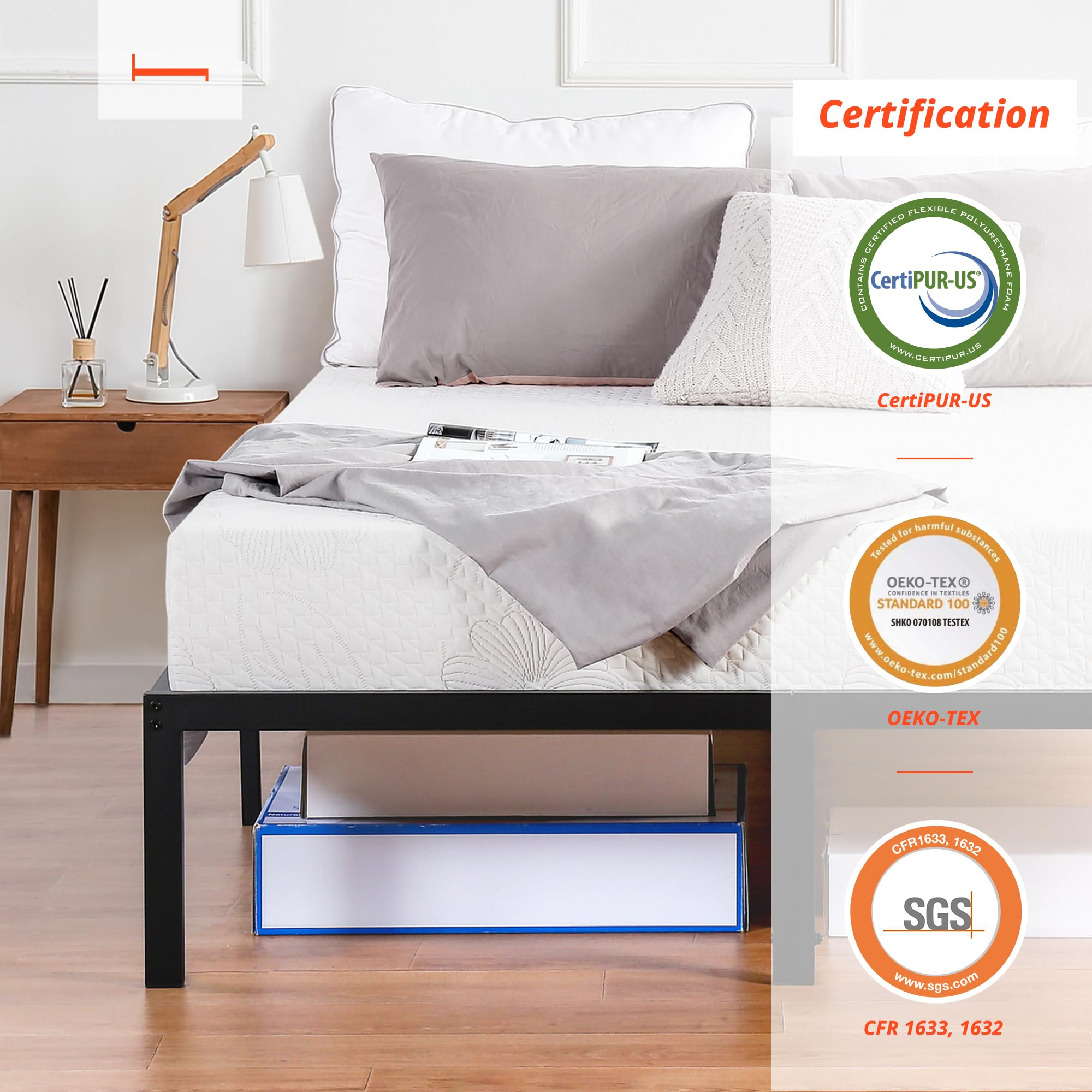 PrimaSleep 9 Inch Twin Size Gel Memory Foam Mattress - CertiPUR-US Certified, Medium Firm for Pressure Relief & Comfort - Perfect for Kids' Rooms, Guest Beds & Small Spaces - Bed in a Box
