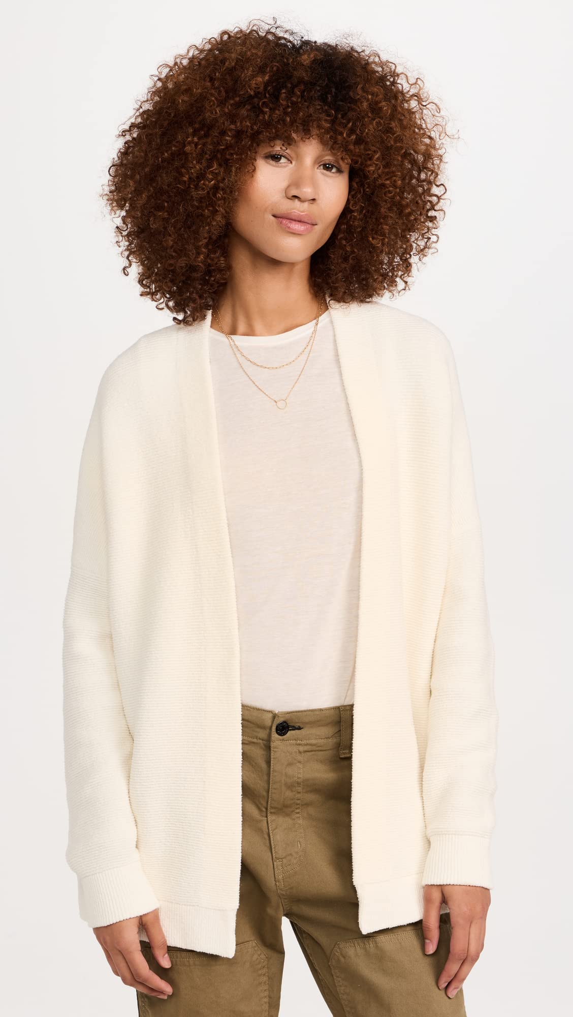 Free People Women's Ottoman Cardigan - Cozy Long Sleeve Open Front Knit Sweater for Fall & Winter | Perfect for Layering, Office Wear & Casual Outfits