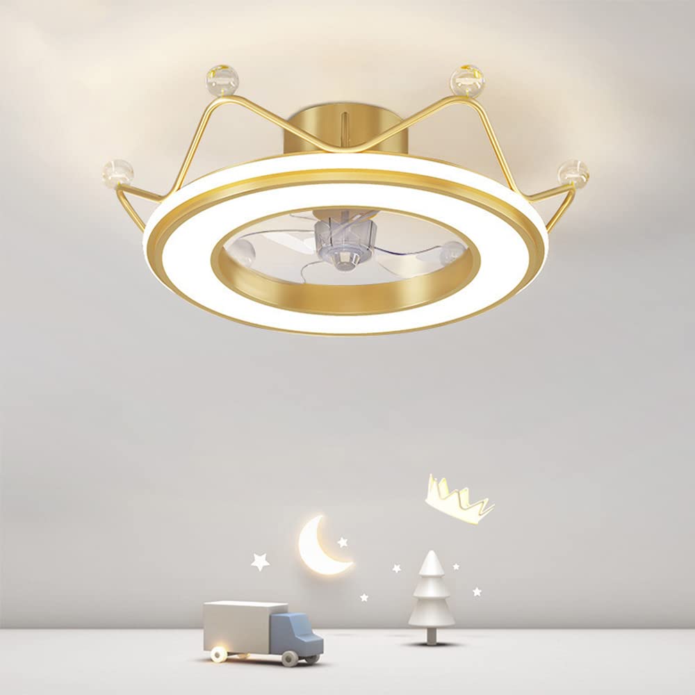 Silent Bladeless Ceiling Fan with LED Dimmable Light - Smart Flush Mount Fan for Kids Bedroom & Nursery, 3-Color Temperature, Low Profile Design - Perfect for Children's Rooms, Playrooms & Quiet Spaces