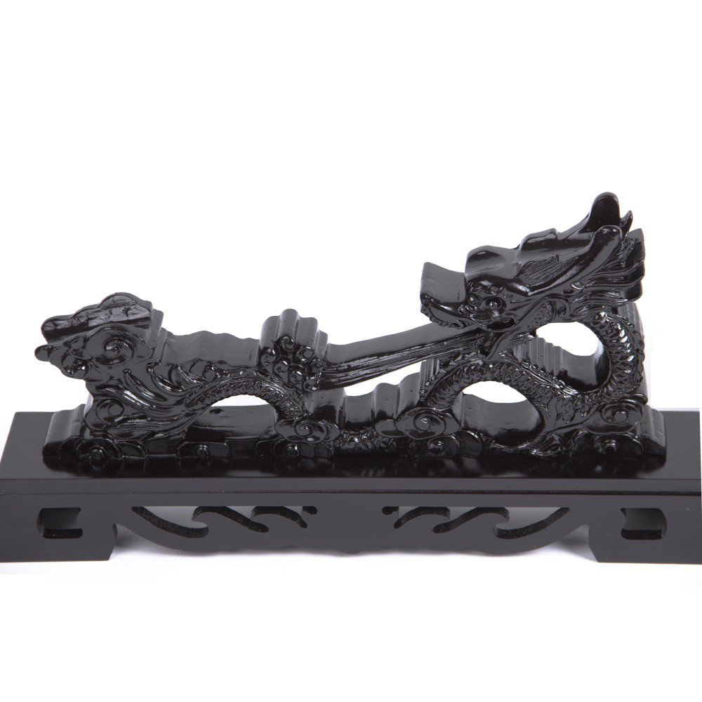 Premium Dragon Resin Katana Stand - Black Samurai Sword Holder for Katana, Wakizashi & Tanto - Perfect for Home Display, Martial Arts Dojo & Anime Collections