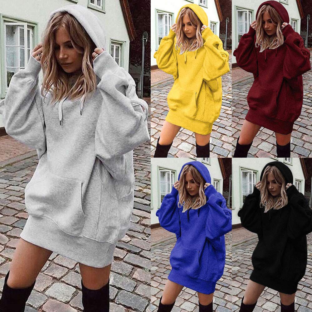 Bokeley Fashion Oversized Women's Long Sleeve Sweatshirt Hoodie with Pockets - Perfect for Casual Outings, Lounging, and Cool Weather Comfort