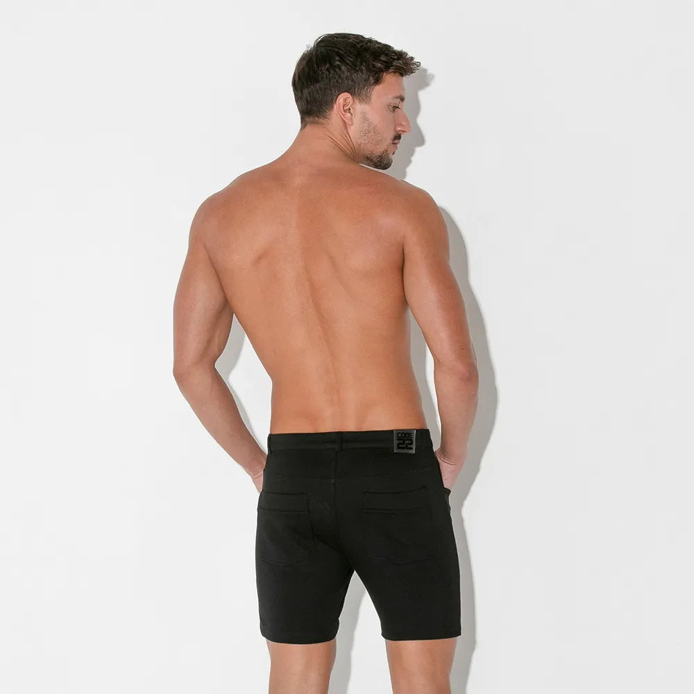 Code 22 Slim Fit 5-Pocket Stretch Shorts for Men - Comfortable & Stylish Casual Wear (Black) | Perfect for Gym, Running, Travel & Everyday Use