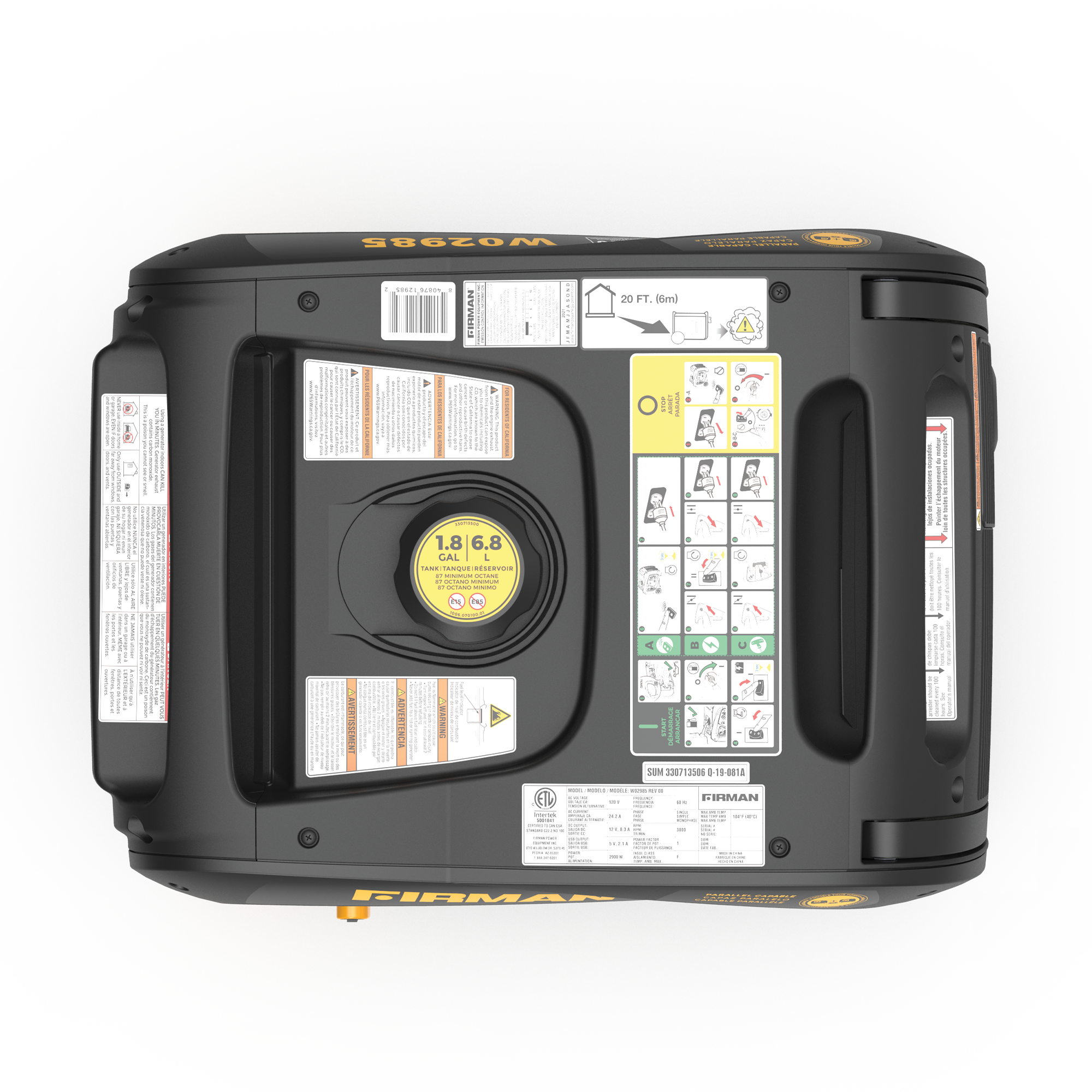 3200W Portable Inverter Generator with Remote Start - Quiet, Reliable Power for Camping, RV Trips & Emergency Backup