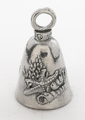 SEA SHELL GUARDIAN BIKER BELL WITH HANGER - Motorcycle Protection Charm for Road Safety & Good Luck - Perfect for Harley, Cruiser, and Bike Accessories
