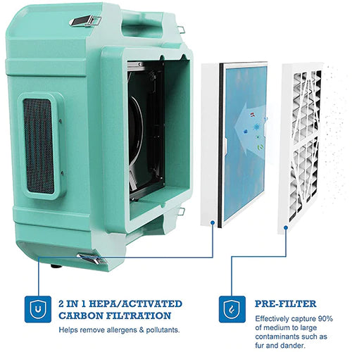 AlorAir PureAiro HEPA Pro 770 Air Scrubber - Professional Air Purifier with True HEPA Filter for Mold, Dust, and Allergens Removal - Ideal for Home, Office, and Construction Sites