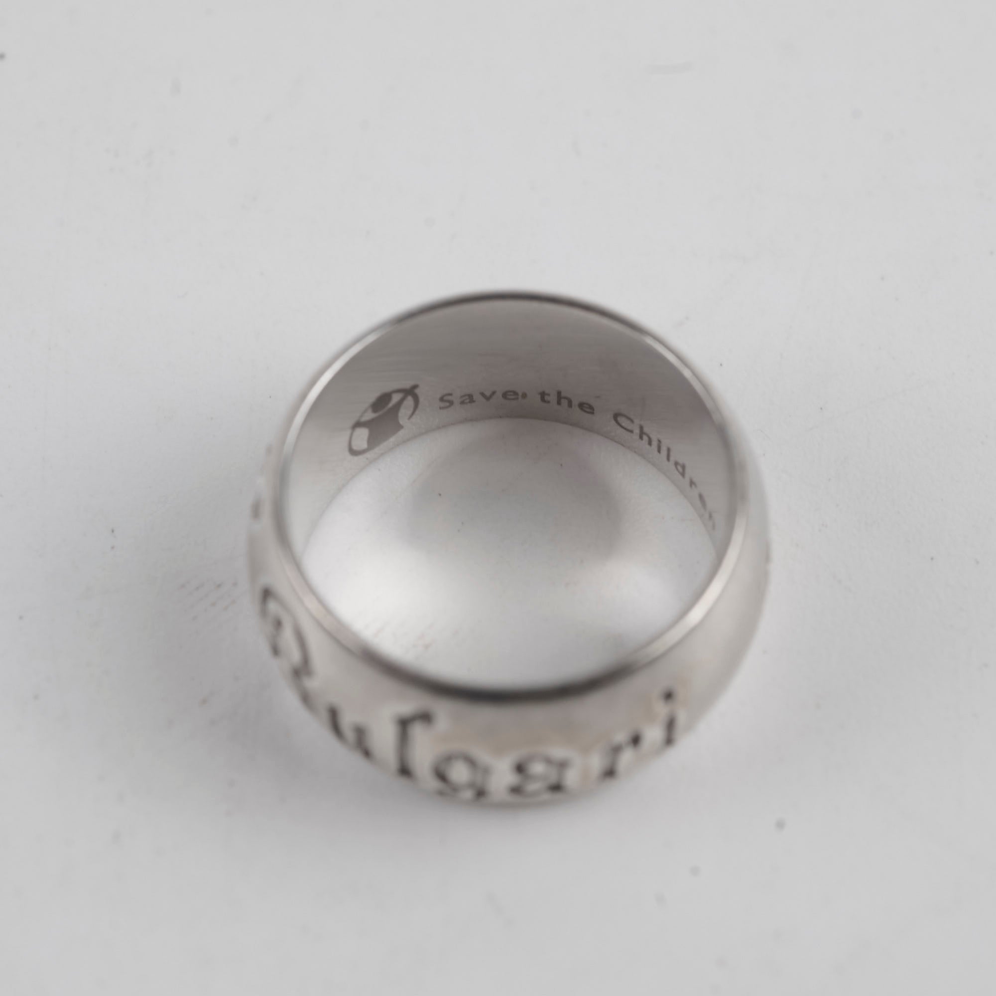 Bvlgari Save the Children Silver Ring - Size 56 | Charity Jewelry for Women, Men & Couples - Perfect for Weddings, Anniversaries & Gifts