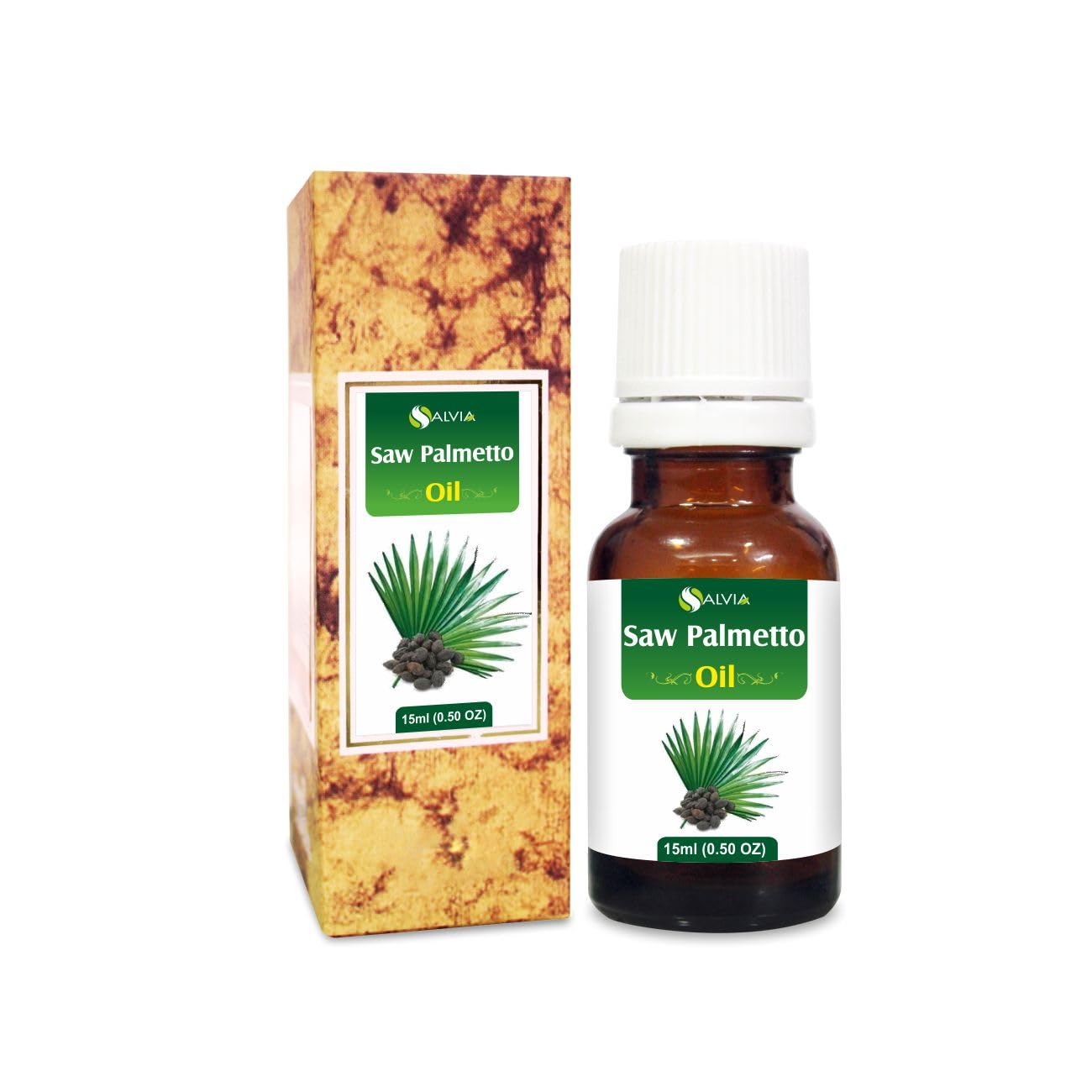 Pure & Natural Cold-Pressed Saw Palmetto Oil (15ML) - Organic Herbal Extract for Hair Growth, Prostate Health & Skin Care - Perfect for Aromatherapy, Massage & DIY Beauty Products