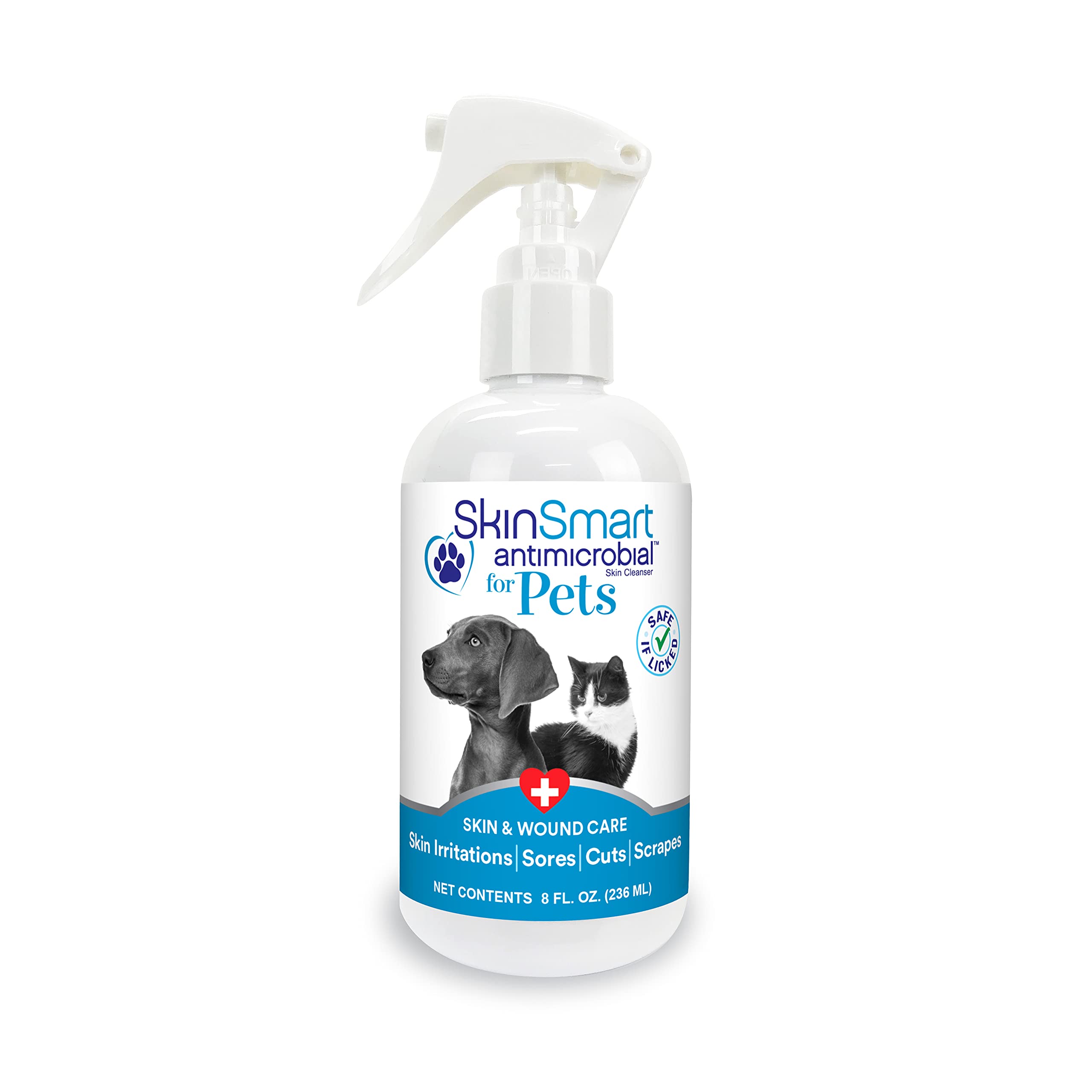 SkinSmart Antimicrobial Pet Wound Care Spray - 8oz Antibacterial Treatment for Dogs & Cats | Promotes Healing, Relieves Itching | Ideal for Hot Spots, Cuts & Post-Surgery Care