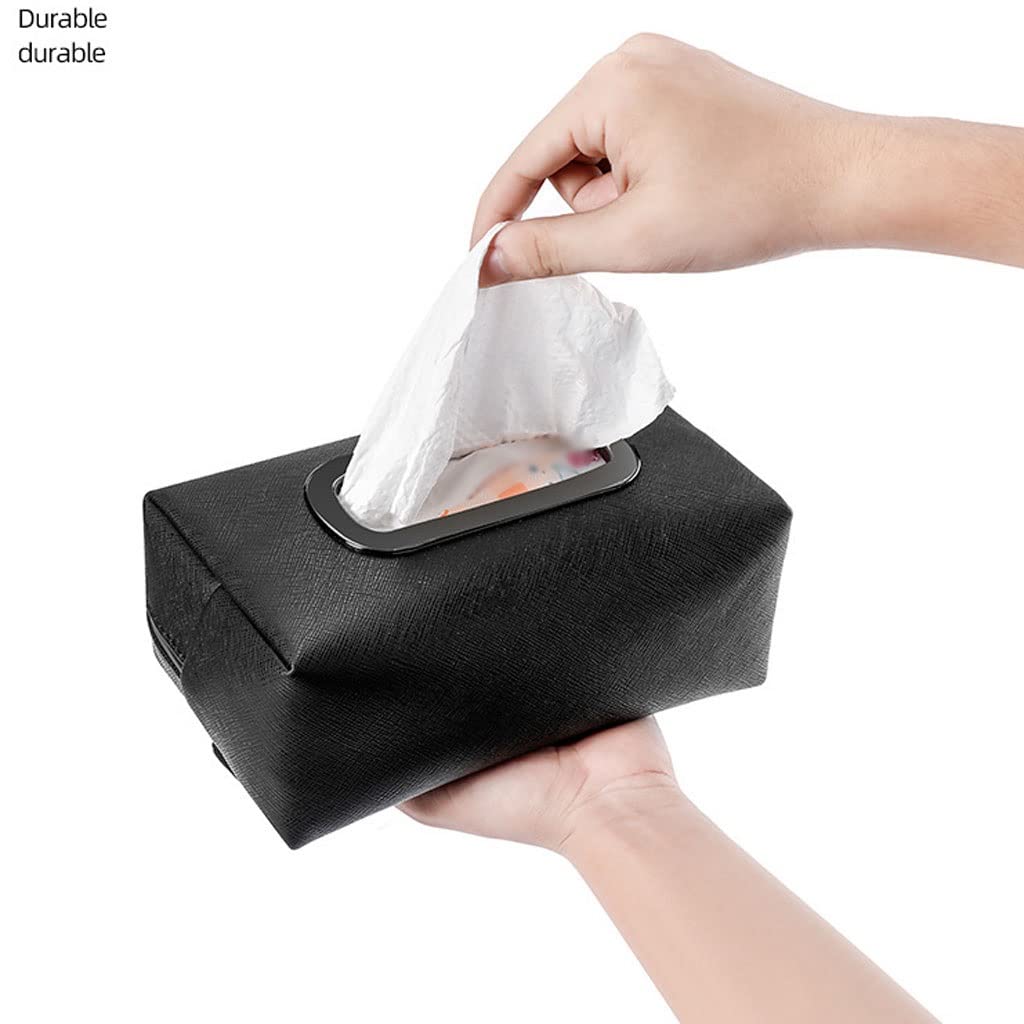 Universal Car Tissue Holder - Sun Visor & Backseat Hanging Organizer with Armrest Box Storage | Soft Pink Auto Accessory | Perfect for Road Trips, Commuting & Family Travel