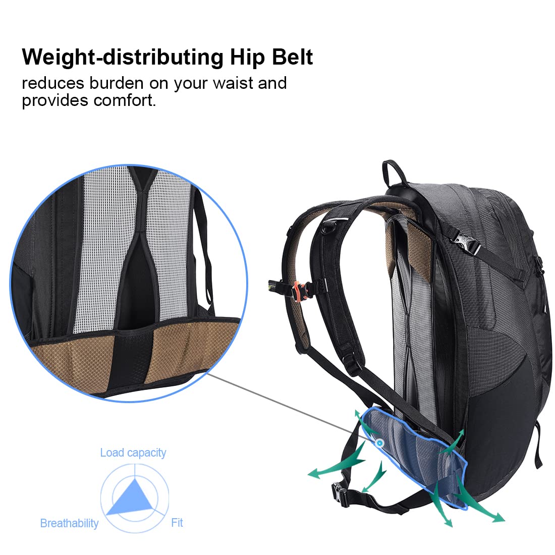 KAILAS Q-WIND II 28L Lightweight Hiking Backpack for Men & Women - Waterproof Daypack with Rain Cover for Outdoor Travel, Camping & Trekking