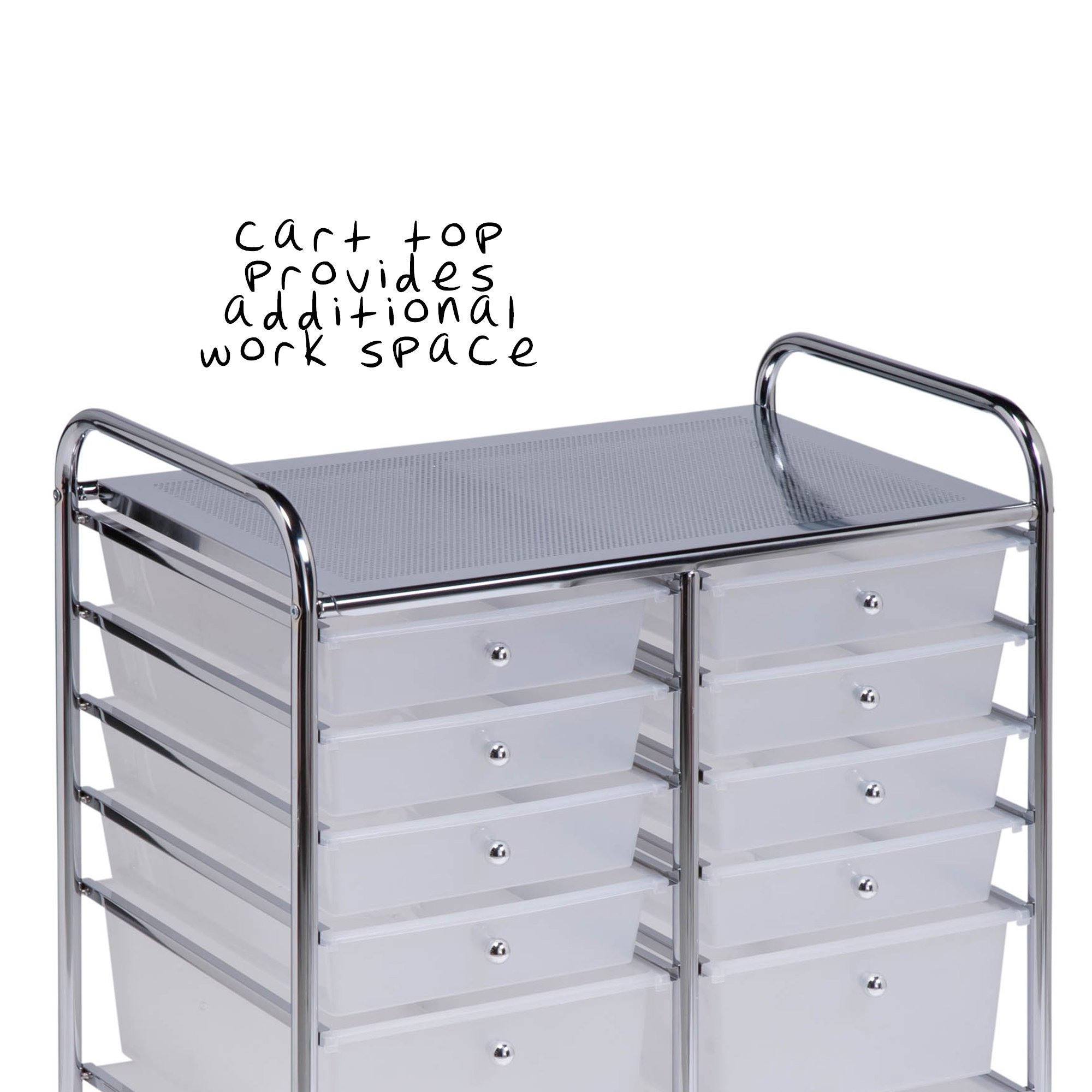 Honey-Can-Do 12-Drawer Rolling Storage Cart Organizer - Plastic Drawers for Craft Room, Office, Kitchen & Bathroom Organization