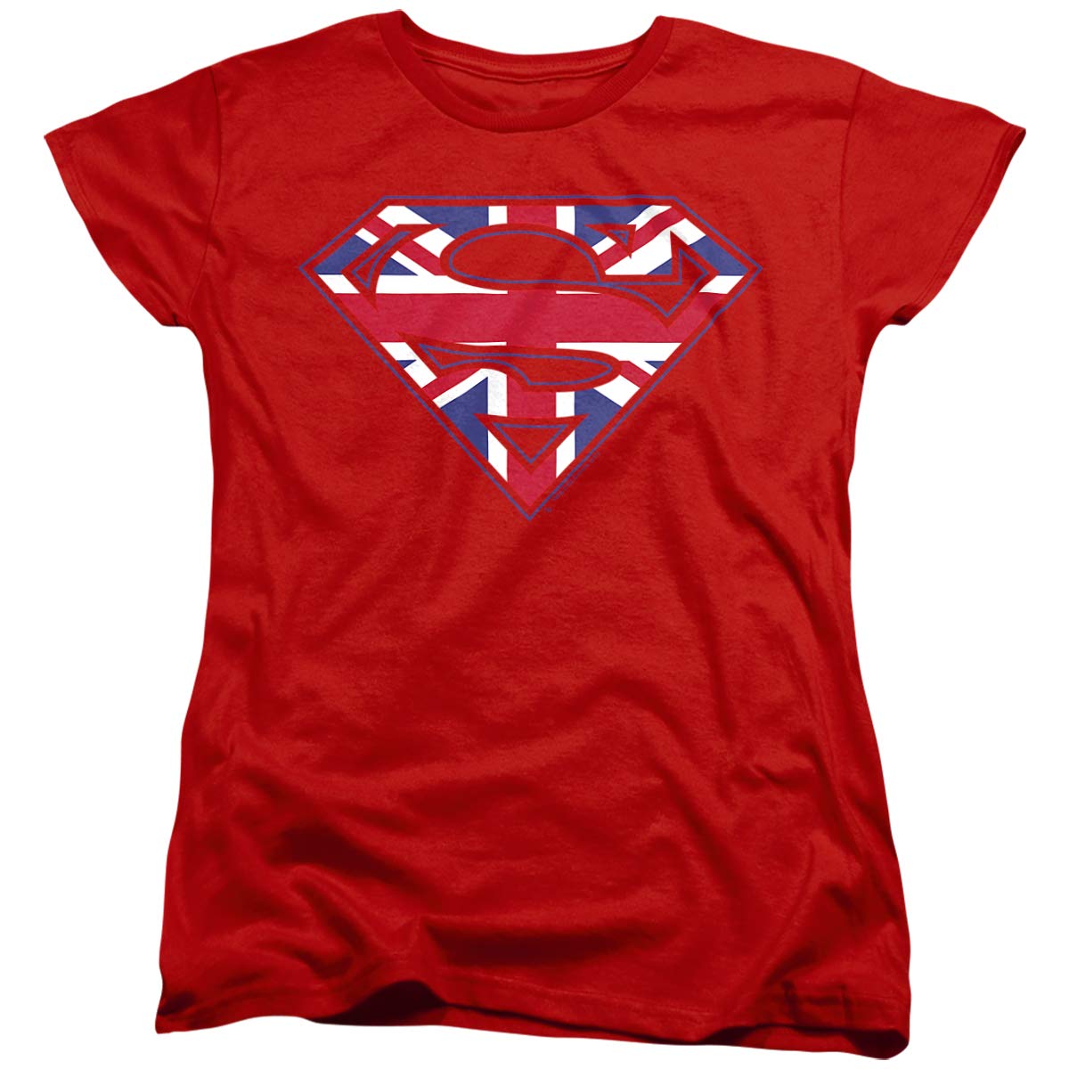 Superman Great Britain Shield Women's T-Shirt | Graphic Novel Tee for Fans | Casual Wear & Cosplay Outfit