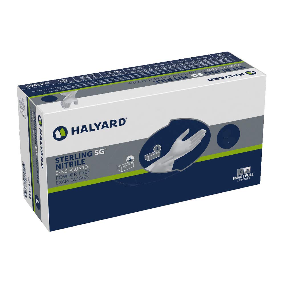 Halyard Sterling SG Powder-Free Nitrile Exam Gloves - 3.7 mil Thick, 9.5