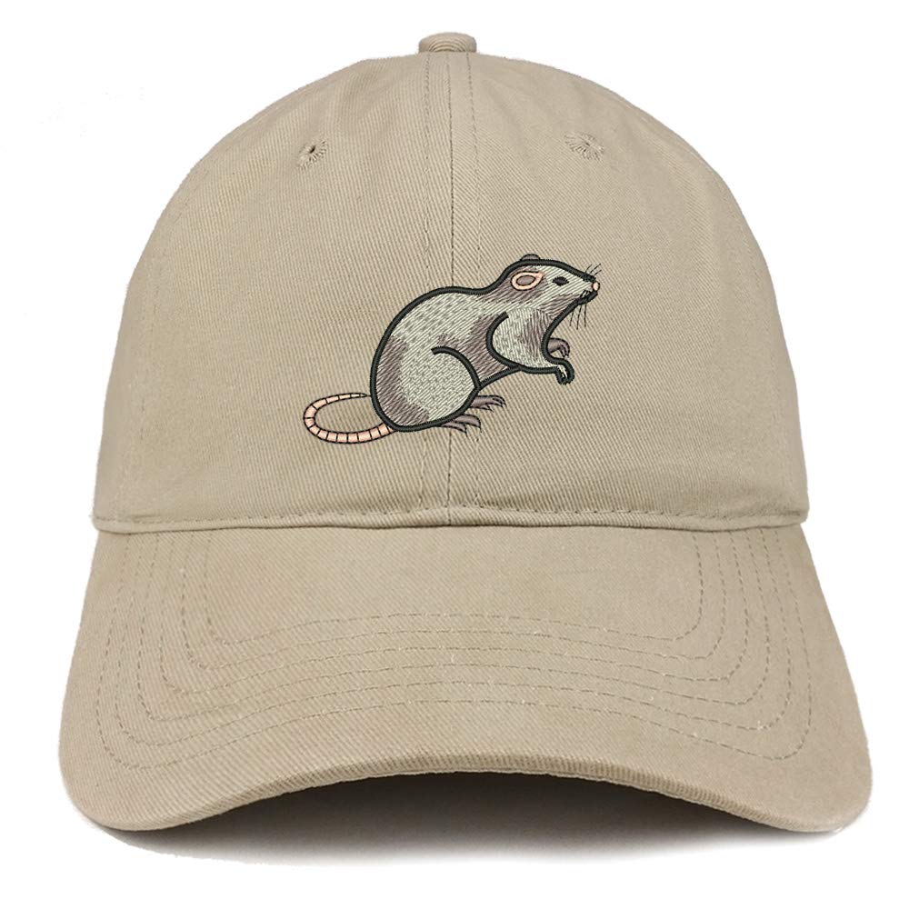 Trendy Embroidered Rat Cotton Dad Hat - Soft Unstructured Cap for Men & Women - Perfect for Casual Wear, Street Style & Outdoor Activities