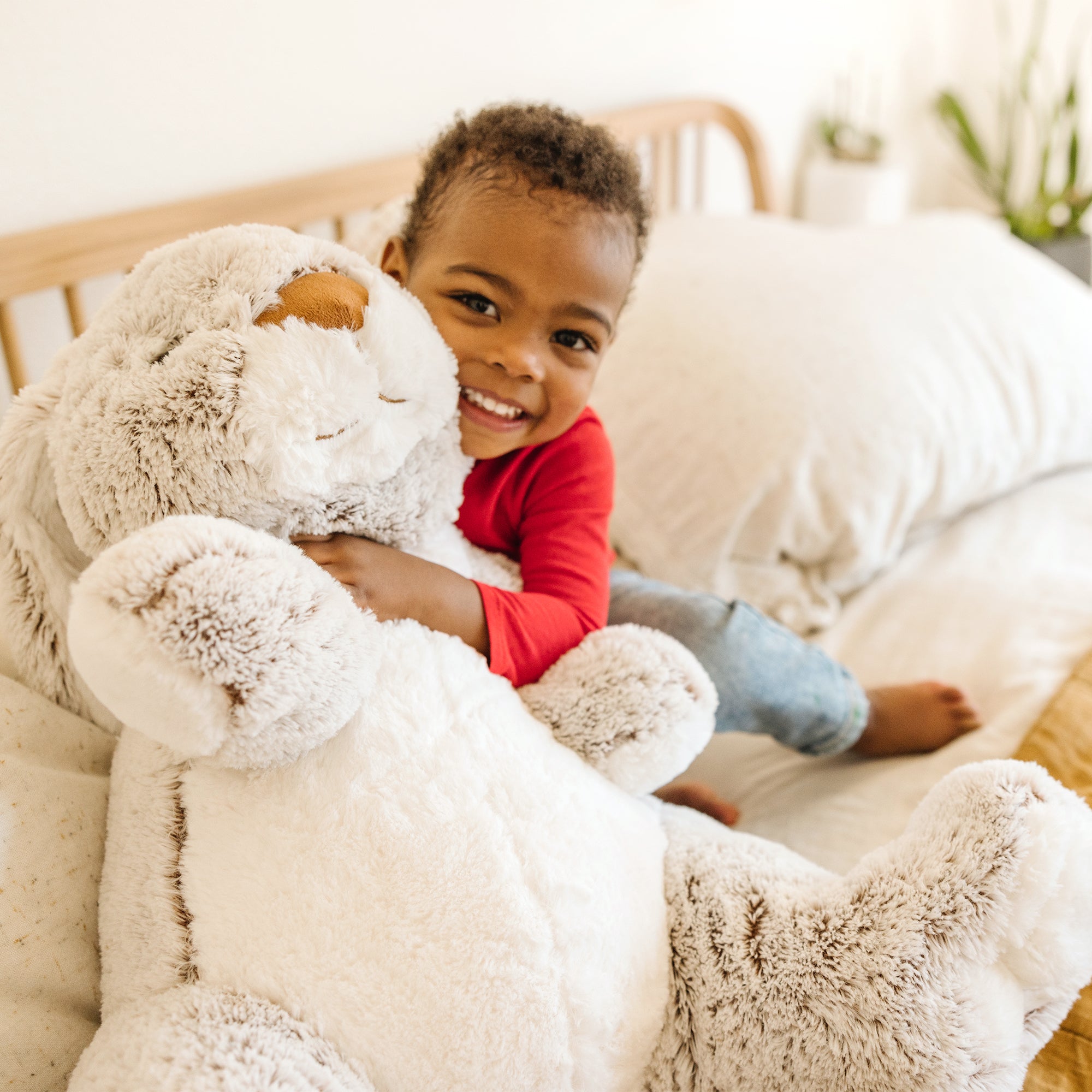Jumbo Burrow Bunny Stuffed Animal Plush Toy - Soft Cuddly Large Bunny for Kids, Nursery Decor & Gift Ideas
