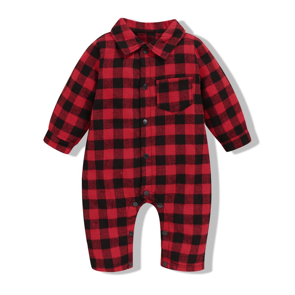 LYSMuch Newborn Baby Boy Plaid Romper - Soft Cotton Infant Jumpsuit Outfit for 0-12 Months | Perfect for Photoshoots, Family Gatherings & Daily Wear