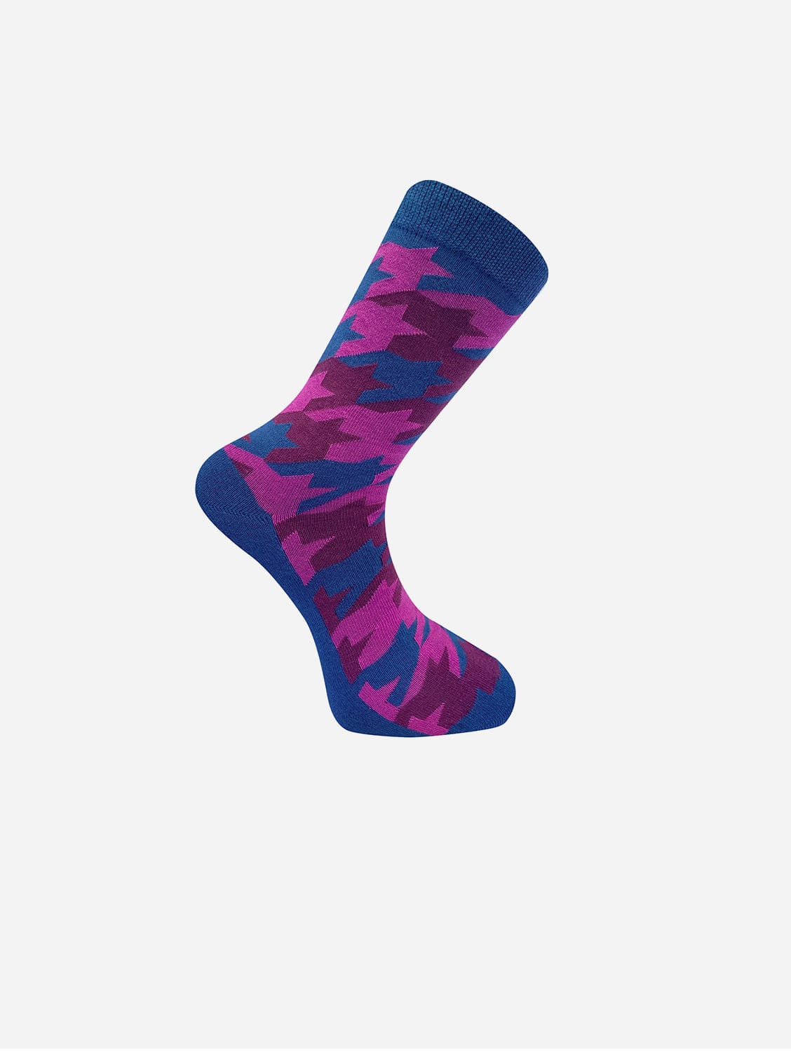 Houndstooth Pattern Unisex Organic Cotton Socks - Soft & Breathable Blue Crew Socks for Men & Women | Perfect for Casual Wear, Work & Outdoor Activities