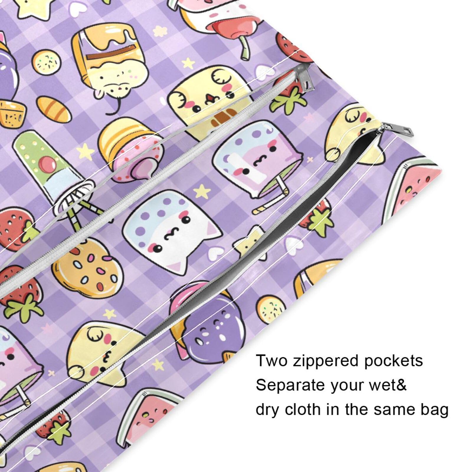 Waterproof Wet Dry Bag - Kawaii Cat Plaid for Beach, Gym, Travel
