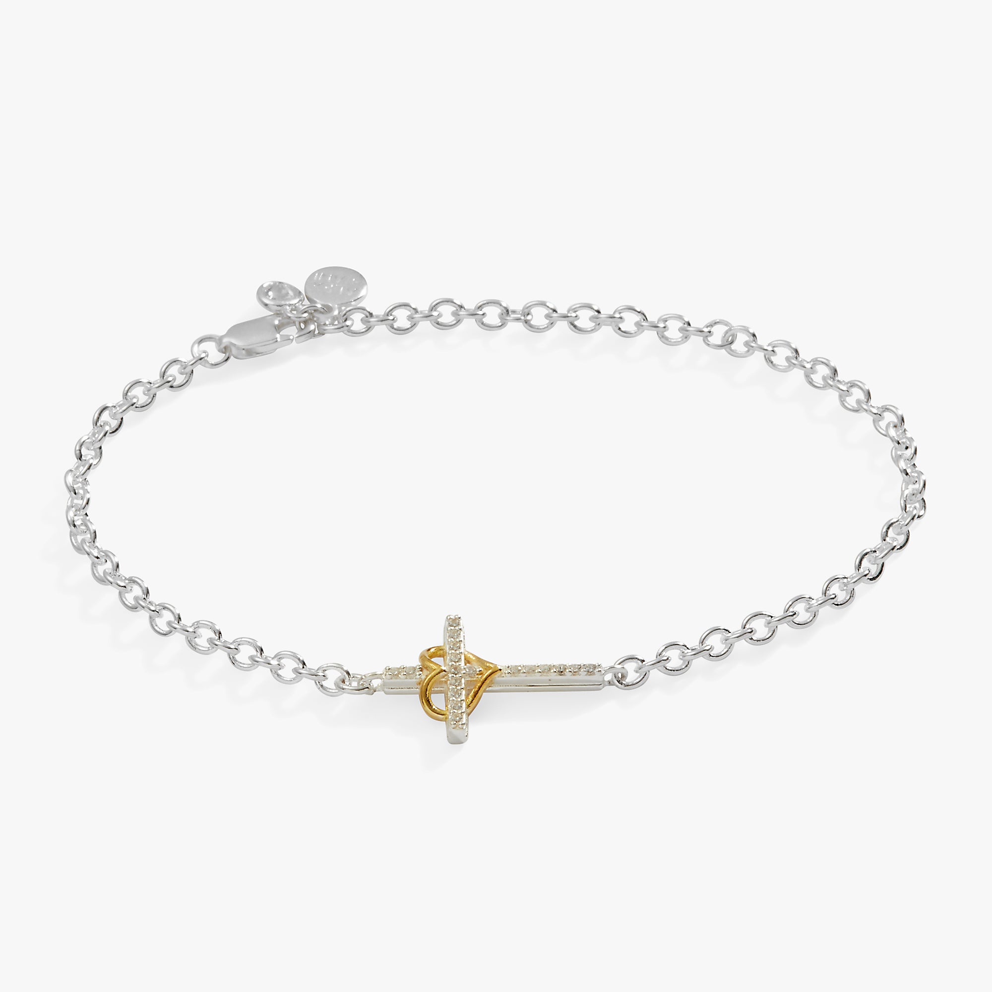 Cross and Heart Bracelet - Sterling Silver Religious Jewelry for Women - Perfect for Church, Weddings & Everyday Faith-Based Fashion