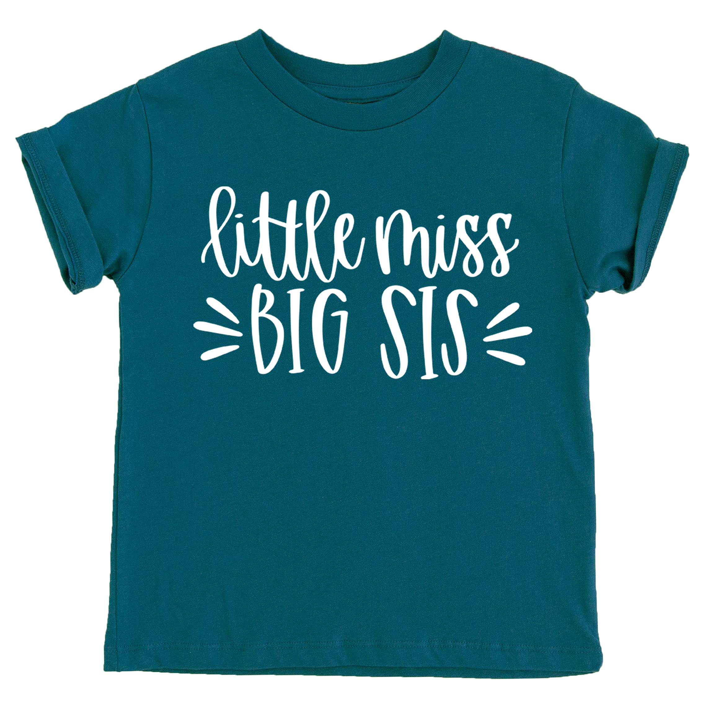 Big Sister Announcement T-Shirt - Pregnancy Reveal Gift for New Big Sis - Cute Little Miss Big Sister Shirt & Raglan - Perfect for Gender Reveal, Baby Shower & Sibling Announcement