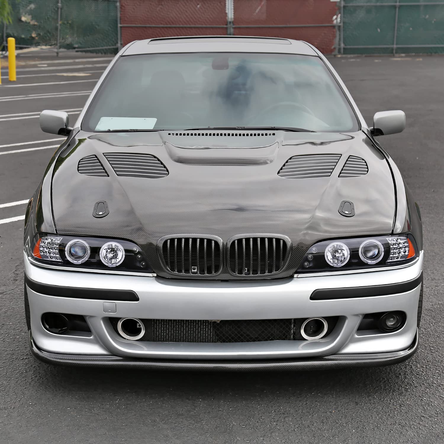 Spec-D Tuning Halo Projector Headlights + LED Signal Glossy Black for 2001-2003 BMW E39 5-Series (Non-OE Xenon Models) - Left & Right Headlamp Assembly - Upgrade Your Nighttime Driving Visibility & Style