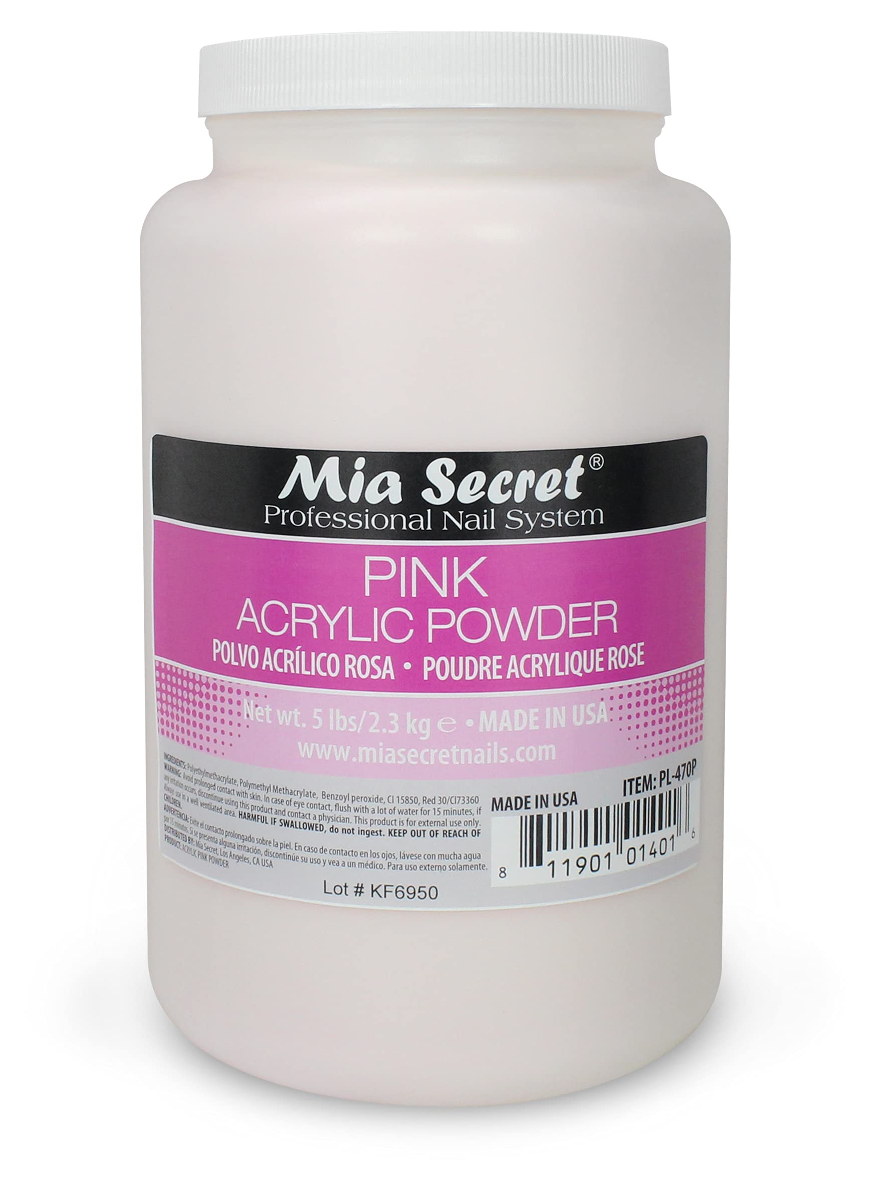 Mia Secret Professional Acrylic Nail Powder - 5 lbs Pink | Long-Lasting Nail Extension & Manicure Kit | Perfect for Salon, Home Use & DIY Nail Art