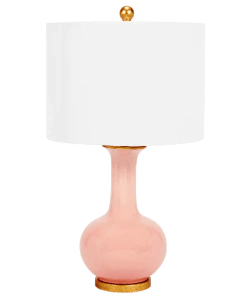 Elegant Blush Pink Ceramic Table Lamp - Soft Glow Bedside Lighting for Bedroom, Living Room & Office Decor
