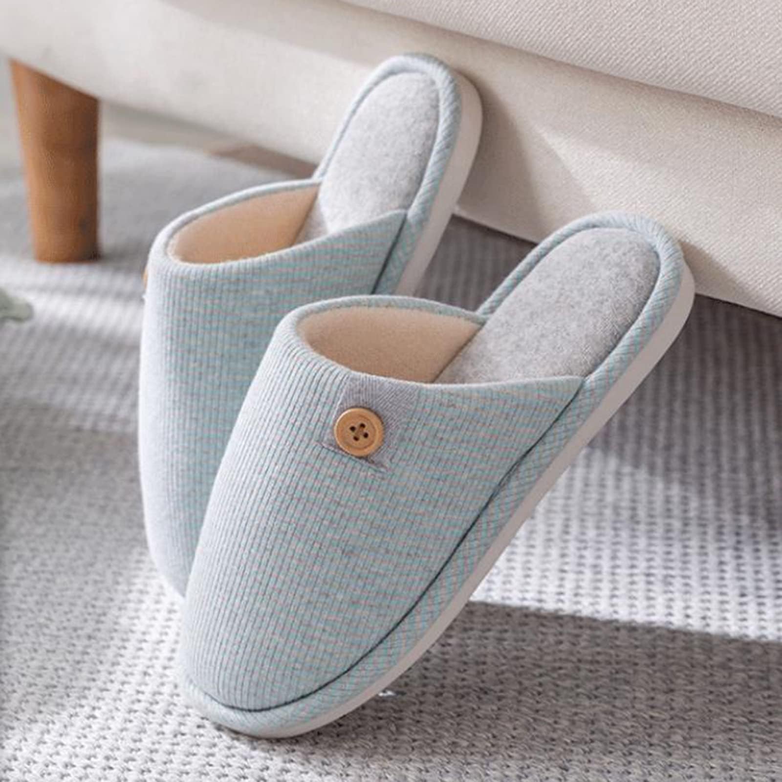 JHSLXD Women's & Men's Cotton Slippers - Non-Slip Winter Warm House Shoes for Indoor Comfort - Cozy Home & Office Wear for Cold Weather