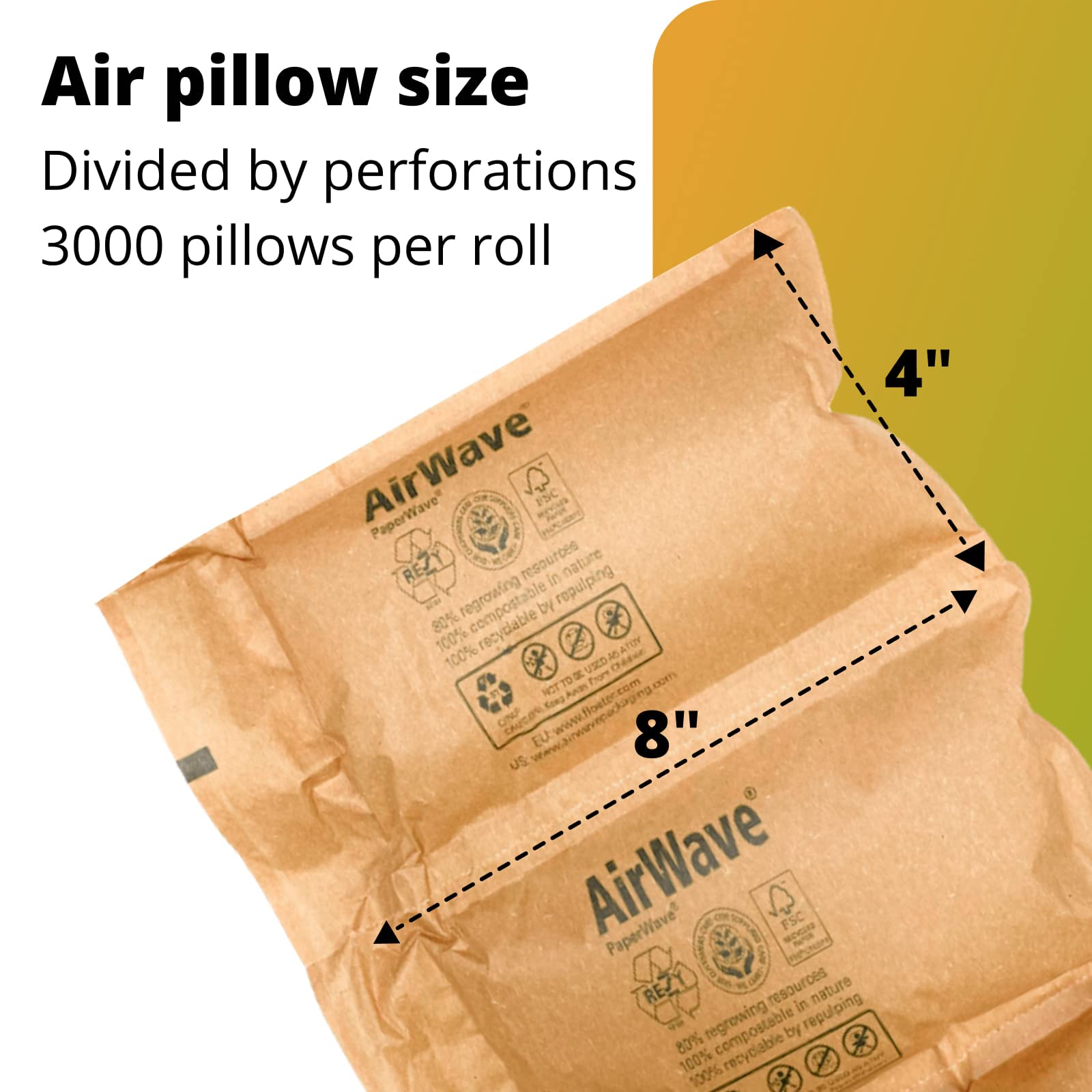 Eco-Friendly PaperWave-7.1 Plastic-Free Air Pillows for Packaging | 8