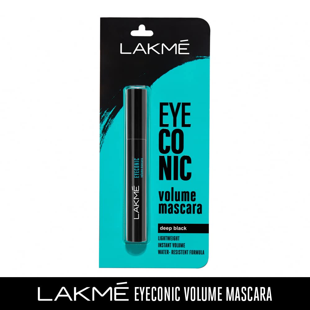 Lakmé Eyeconic Volumizing Mascara - 8.5ml Black Lengthening & Volumizing Mascara for Dramatic Lashes | Perfect for Day to Night Makeup Looks