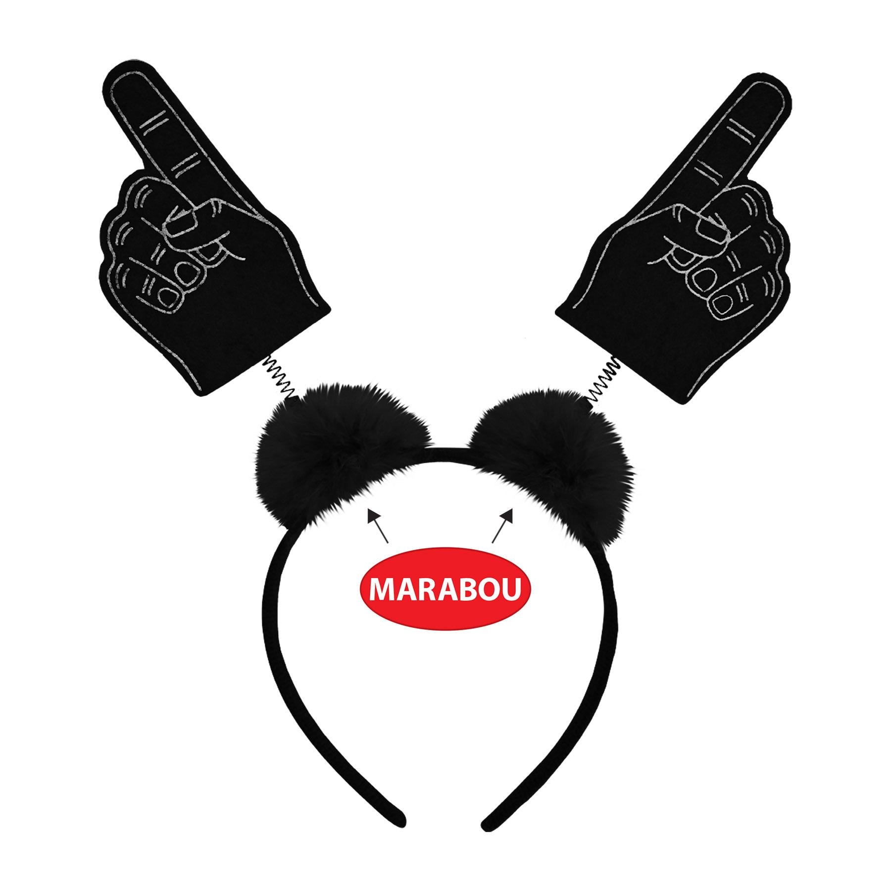12 Pack Beistle #1 Hand Boppers with Marabou Black - Fun Party Favors for Halloween, Birthday & Carnival Games