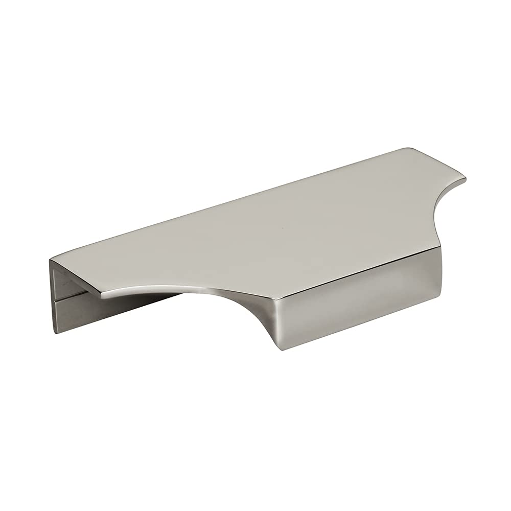 147mm Extent Edge Pull Cabinet Handle - Polished Nickel Finish for Modern Kitchen & Bathroom Cabinets
