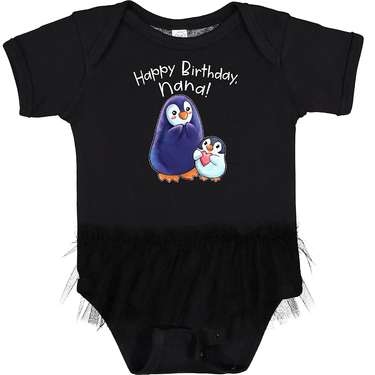 Inktastic Happy Birthday Nana - Adorable Penguins Infant Tutu Bodysuit for Baby Girls | Cute Birthday Outfit, Baby Shower Gift, Newborn Photo Shoot, First Birthday Party