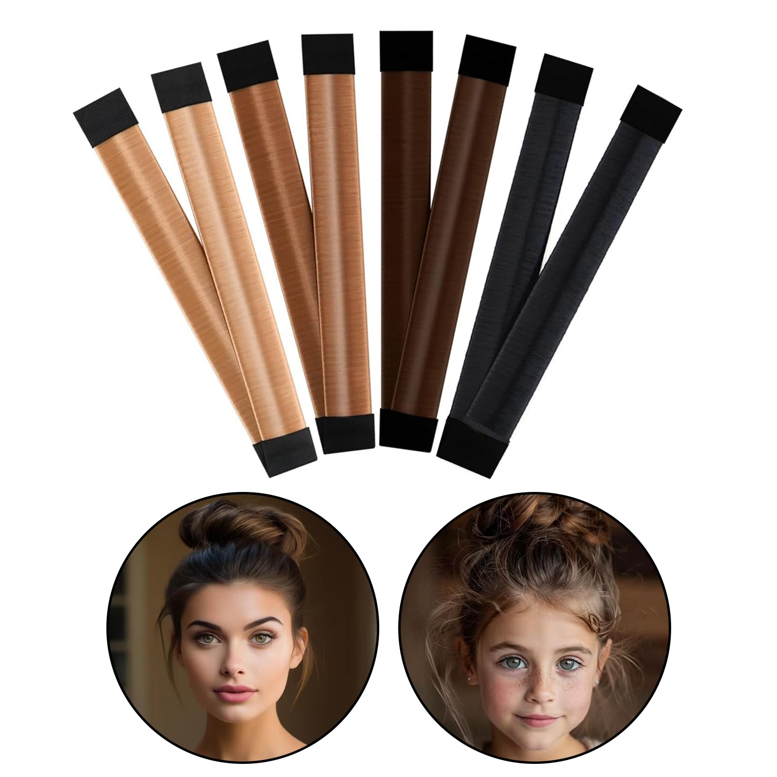 4 Pack Hair Bun Maker for Long Hair - Perfect for Ballet, Dance & Everyday Use - Soft Spiral Hair Donut for Women & Kids (4 Colors) - Great for School, Work & Special Occasions