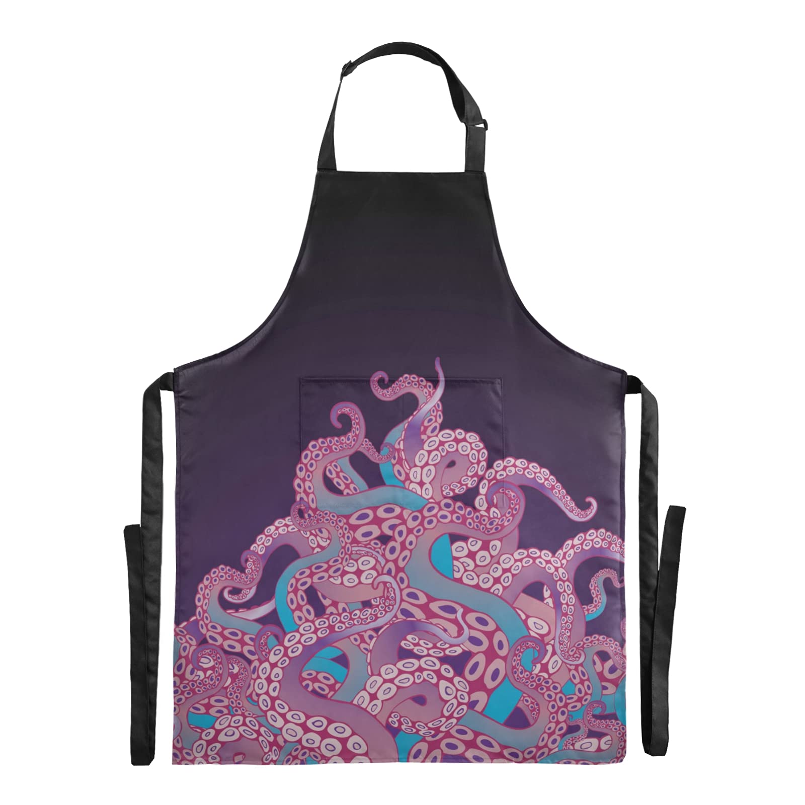 ALAZA Sugar Skulls and Roses Waterproof Kitchen Apron with 2 Pockets - Perfect for Cooking, Baking & Dishwashing - Great Gift for Mom, Girlfriend or Dad