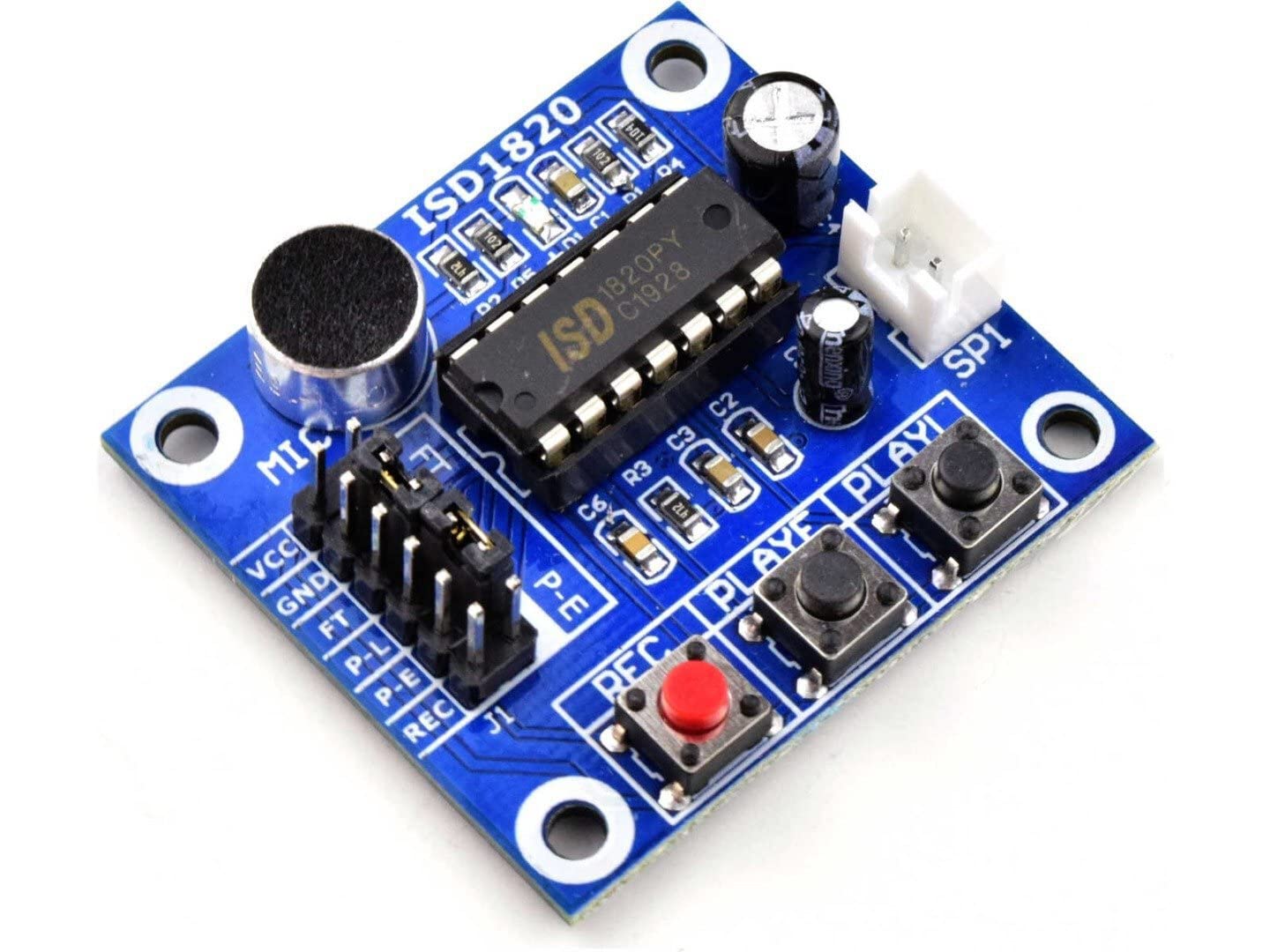 CANADUINO® ISD1820 Voice Recording Module - 8 to 20 Seconds Recording Time with Built-in Microphone & Speaker - Perfect for DIY Electronics, Voice Messages, and Educational Projects