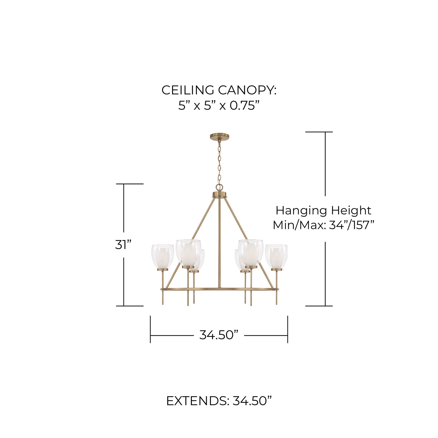 Elegant Anderson Crystal Chandelier - Modern Ceiling Light Fixture for Dining Room, Living Room & Bedroom | Perfect for Home Decor & Wedding Venues