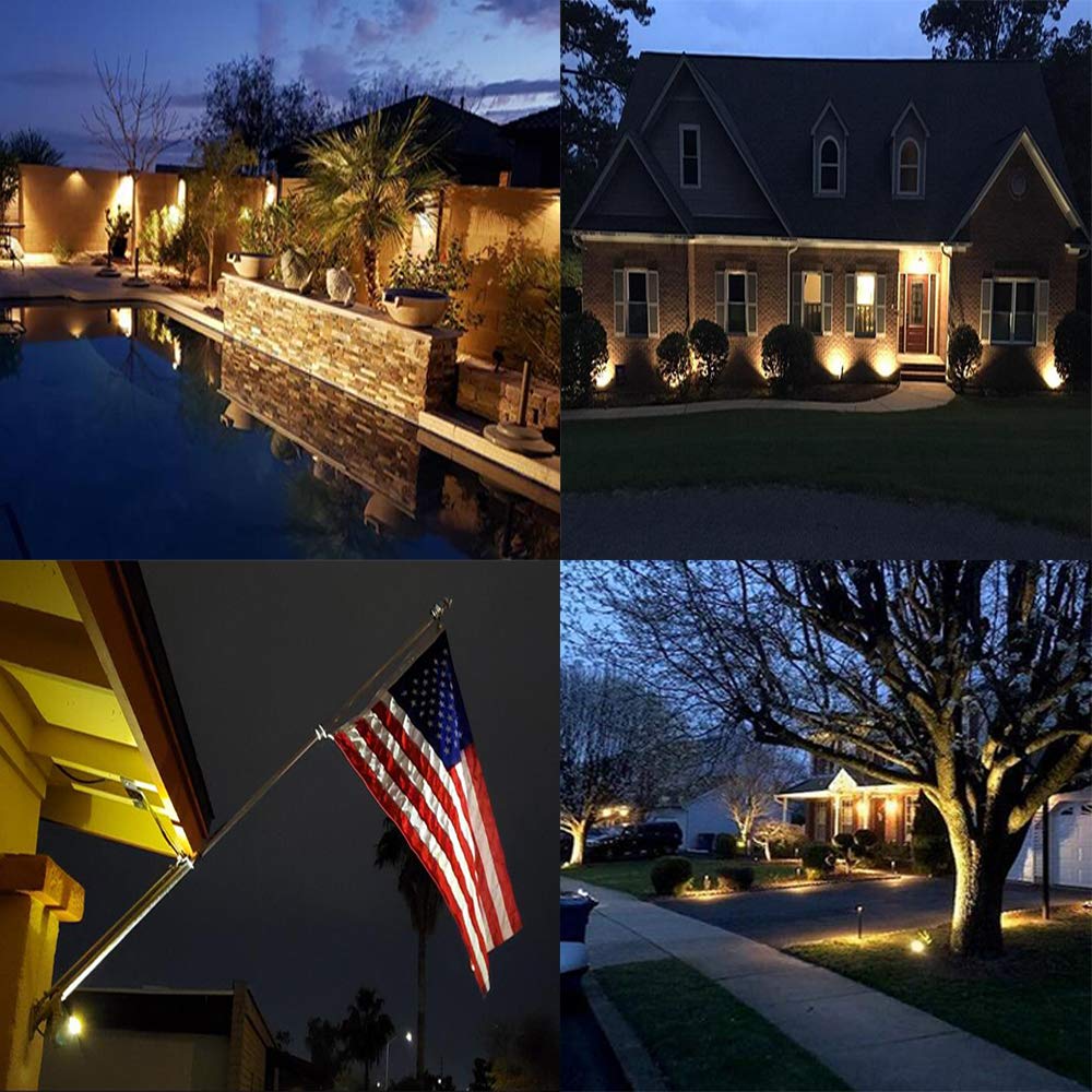 5W Warm White Outdoor LED Landscape Lights - Waterproof Garden & Yard Path Lighting for Decorative Walls, Trees, Flags - Perfect for Driveway, Walkway, Patio & Backyard Ambience