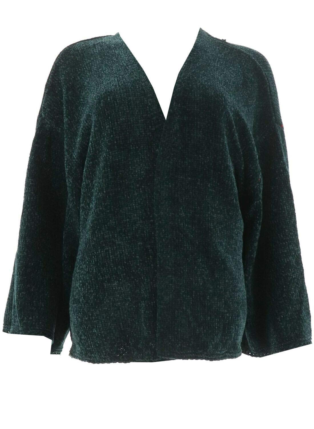 AnyBody Loungewear Chenille Cropped Cardigan for Women - Soft & Cozy Open Front Sweater - Perfect for Home, Office & Casual Outings A345313