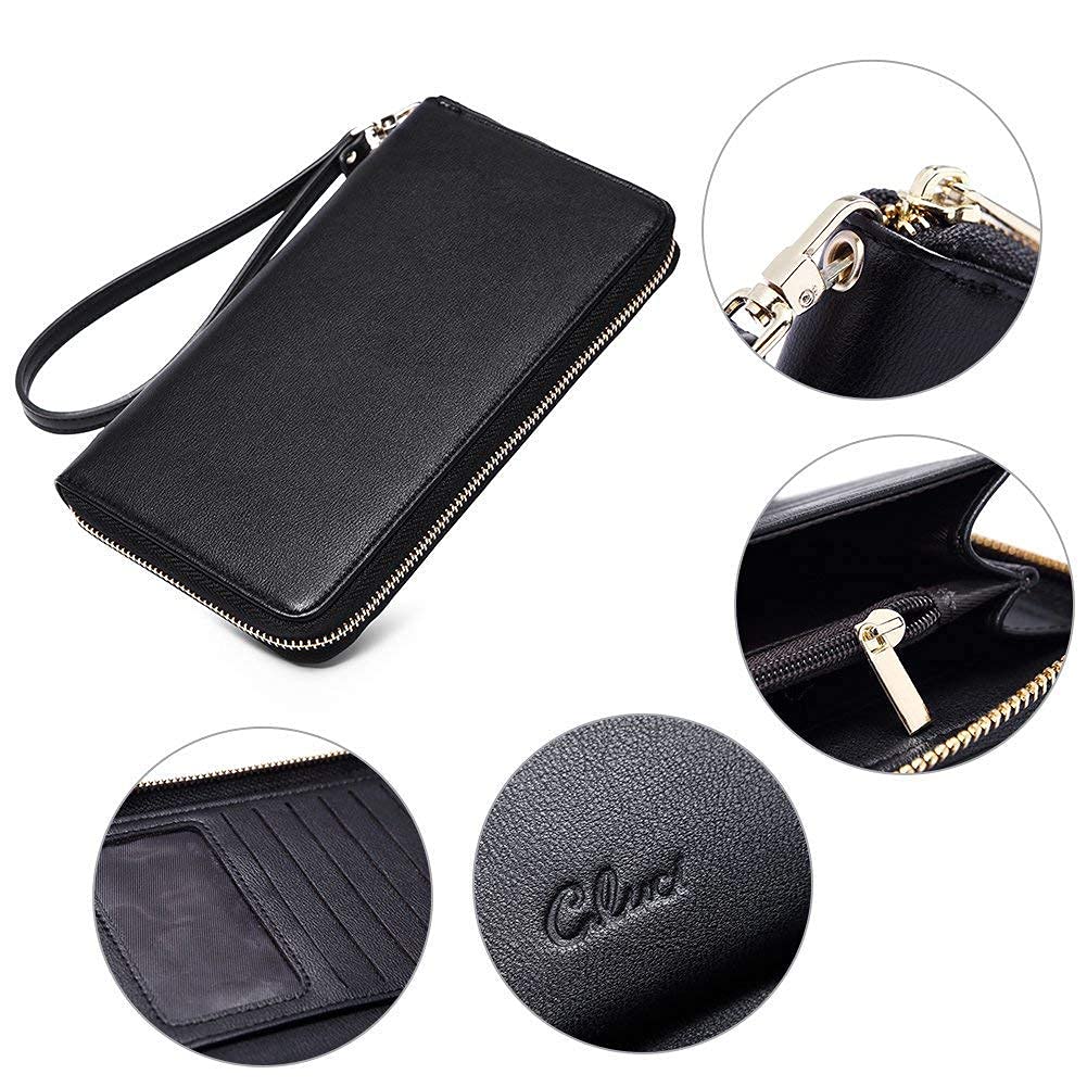 CLUCI Women's Leather Briefcase - Slim 15.6 Inch Laptop Business Shoulder Bag with Large Capacity, Zipper Closure & Card Holder Organizer - Perfect for Office, Travel & Professional Women (Black)