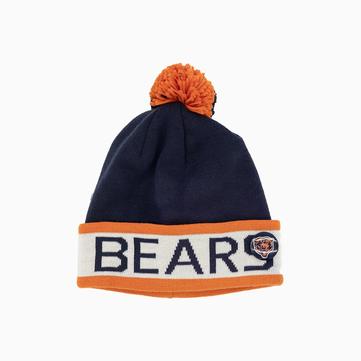 Chicago Bears NFL Winter Pom Beanie Knit Hat - Official Team Logo, Warm & Soft Cuffed Beanie for Men & Women - Perfect for Football Games, Outdoor Winter Activities & Casual Wear