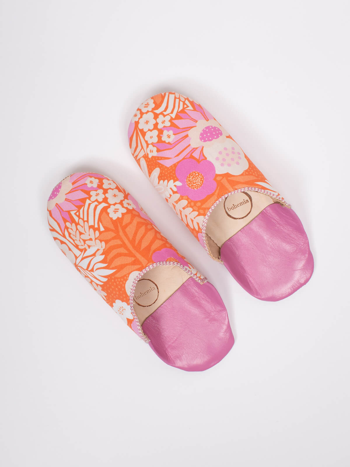 Margot Floral Babouche Slippers for Women - Soft Fuchsia Pink House Shoes with Non-Slip Sole - Comfortable Indoor/Outdoor Slides for Home, Spa, and Lounge Wear